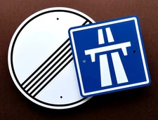  German Autobahn Signs - Set of 2 - European Racing Decor  -  Automobilia