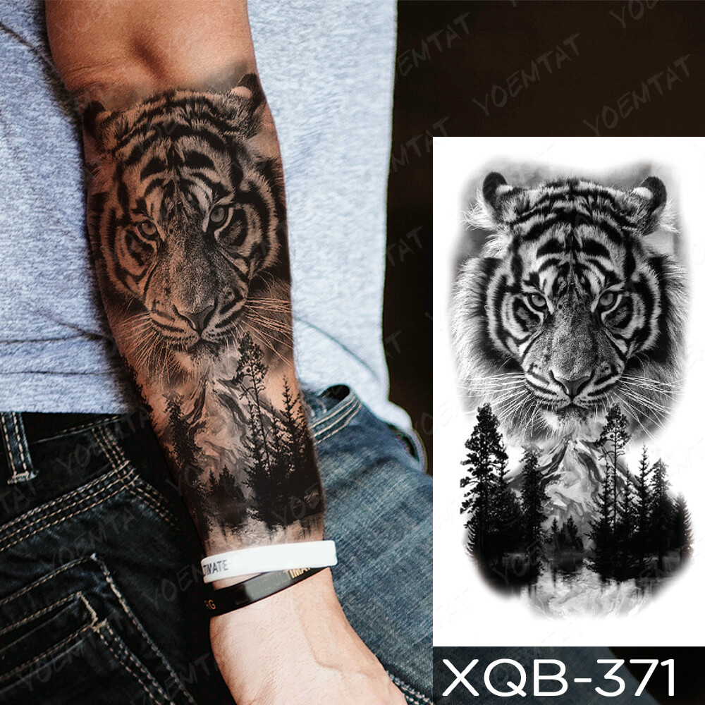 Cheap Large Lion Temporary Tattoo For Women Men Adult Kids Watercolor Tiger  Wolf Tattoos Sticker Fake Body Art Drawing 3D Tatoos Back  Joom