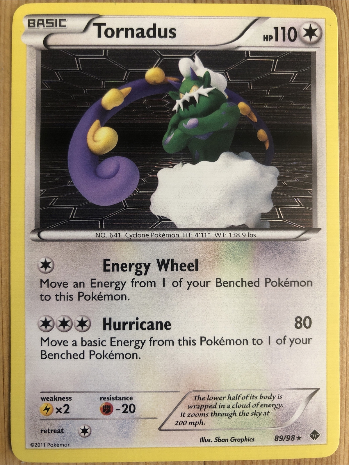 Pokemon TCG Tornadus 89/98 Holo Rare BW Emerging Powers NM