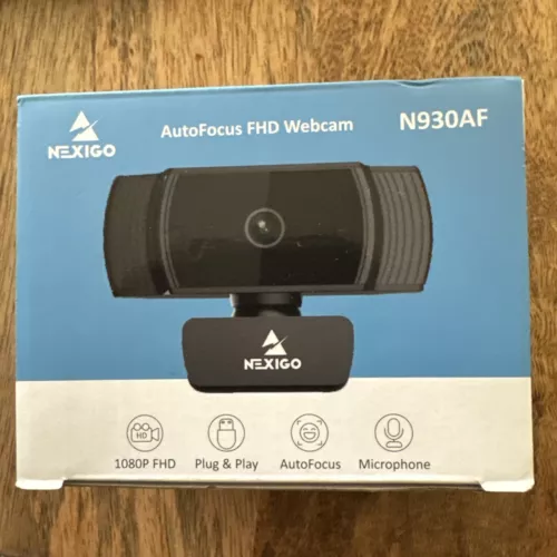 NexiGo N930AF AutoFocus Webcam NIB Stereo Microphone 1080p FHD USB Web Camera