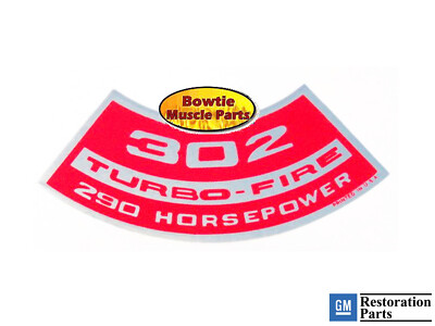 1967 68 1969 69 CAMARO 302 290hp TURBO-FIRE ENGINE DECAL Z28 DZ MO