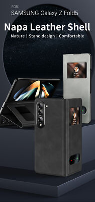 Für Samsung Galaxy Z Fold 2 3 4 5 Leder Tasche PC 360° Schutz Ständer