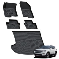 Lasfit Full Coverage 2 Rows Floor Mats Cargo Liner For Jeep Compass 2007-2017