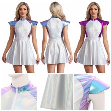 Women Costume Sleeve Skirts Carnival Dress Hip Hop Alien Party Halloween Adult