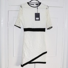 Missguided Lace Bodycon Dress Size UK 6 Women’s White Mix New With Tags Bnwt