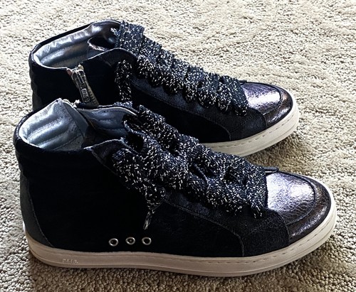 NUEVAS ZAPATILLAS DE SKATE ALTAS DE GAMUZA CUERO NEGRO HUMO P448 TALLA: 36 / US 6 - Imagen 4 de 10