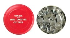 Set of 12 Canape Hors D Oeuvre Cutters Metal Tin Box Japan Pastry Dough Mold
