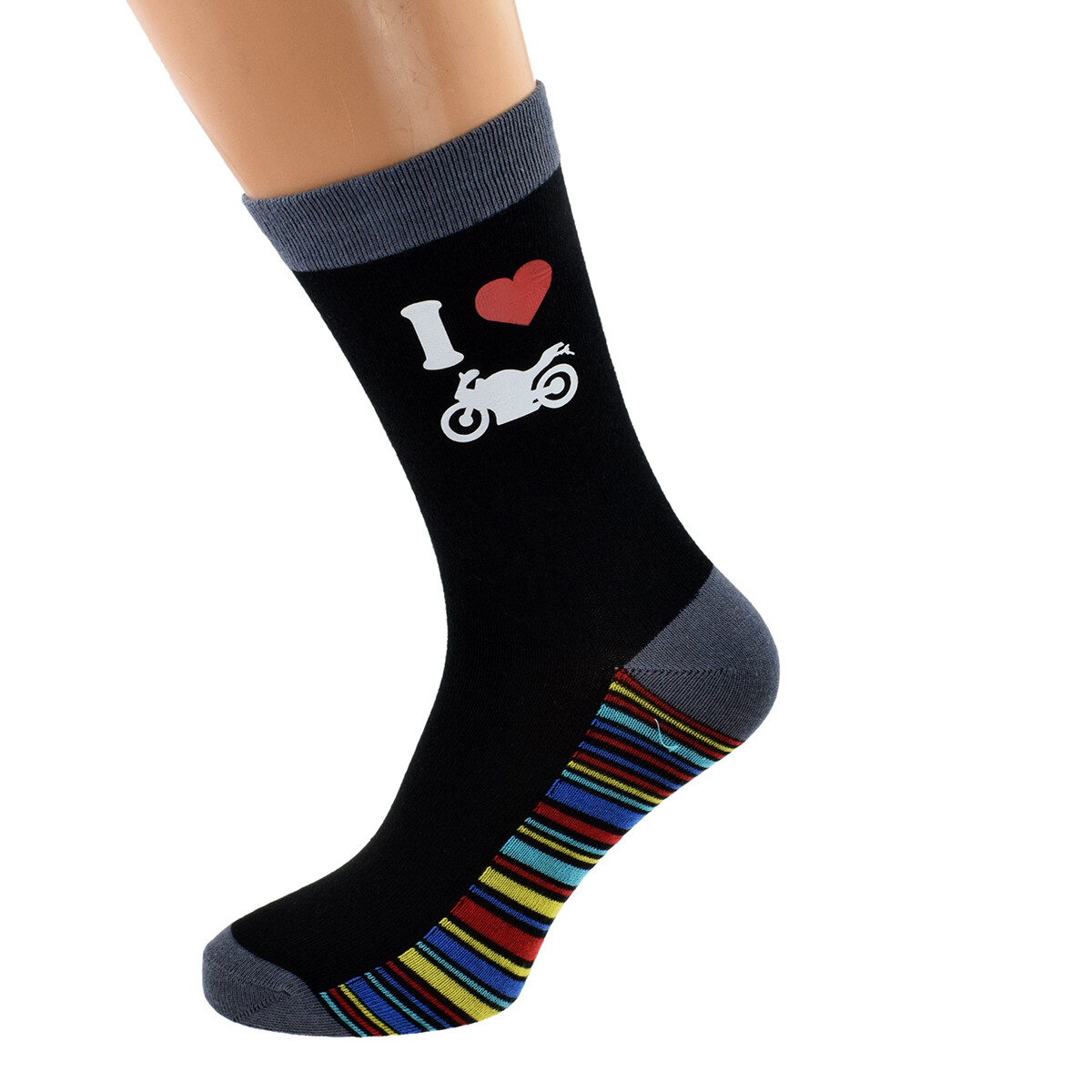 SAOLA I Love Motorcycles Biker Immagine Suola a Righe Design Uomo UK 5 12 X6S223 038