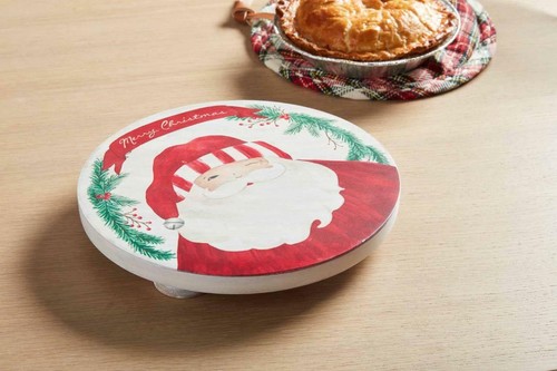 Pastel de barro para el hogar acuarela Navidad Santa madera trivet plato caliente - Imagen 2 de 2
