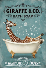 Giraffe Bath Soap Ad metal sign, Giraffe sign, Giraffe  Plaque