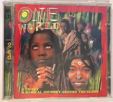 One World 2xCD Album Nusrat Fater Ali Khan Gula Joshur Ofra Haza Hugh Masekela