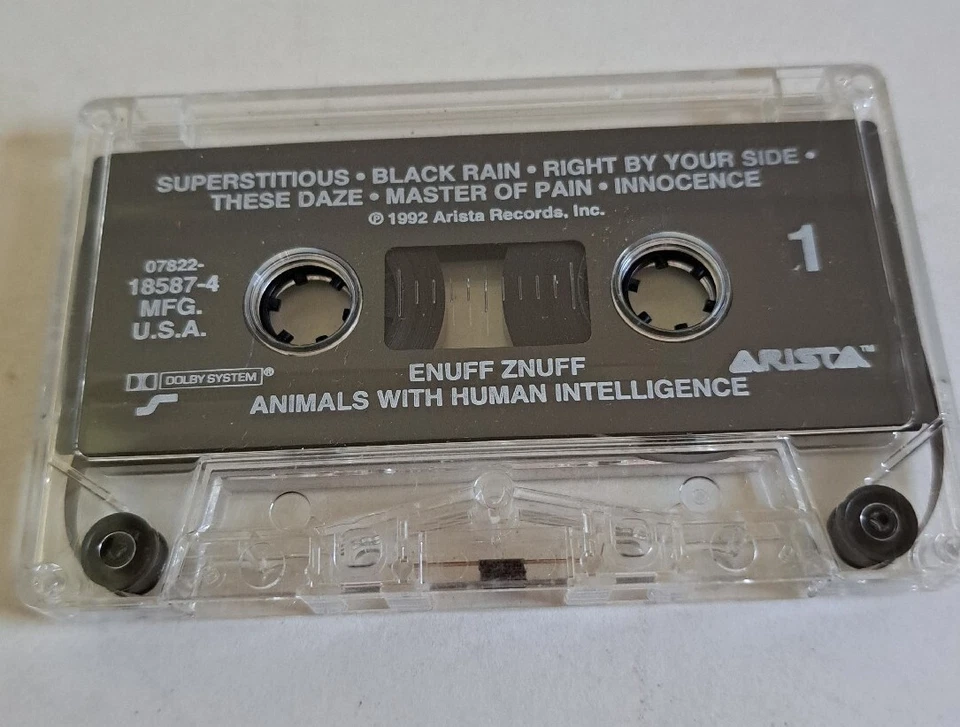 Enuff Z Nuff Animals with Human Intelligence Cassette Tape American Rock Band VG Foto 4 de 4