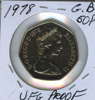 1978 Great Britain 50 Pence Ultra Finest Grade 50P Proof Quality Sku: World #196