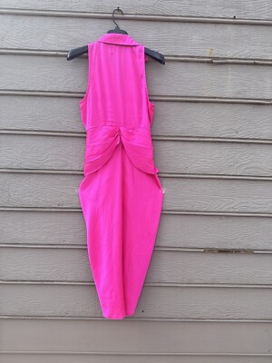 hot pink button dress Smak Parlour Hot Pink & Rainbow Buttons Scallop Mini Dress L/12-14