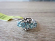 Madagascar Paraiba Apatite Diamond Accent Ring Platinum/Sterling Sz 5, 8 Option