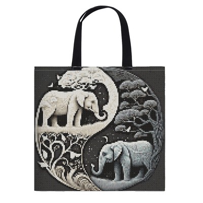 Durable Funny Hand Needlepoint Kit with Instructions Embroidery Elephant Bag