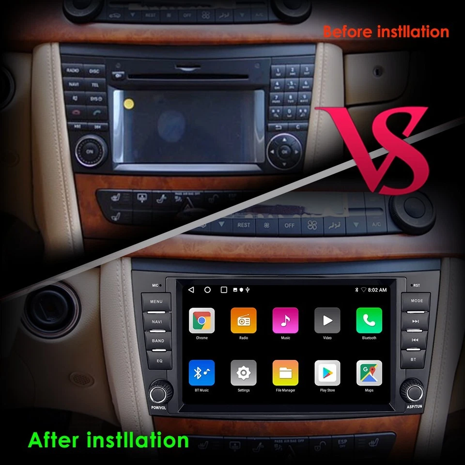 Android 13 GPS Radio Navi Stereo for Mercedes Benz E-W211 E320 E500 E350 CLS500 - Image 3 of 4