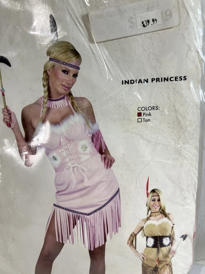 Disfraz de princesa india adulta dama gamuza mediana nativa americana Halloween Nuevo de Lote Antiguo Foto 2 de 4
