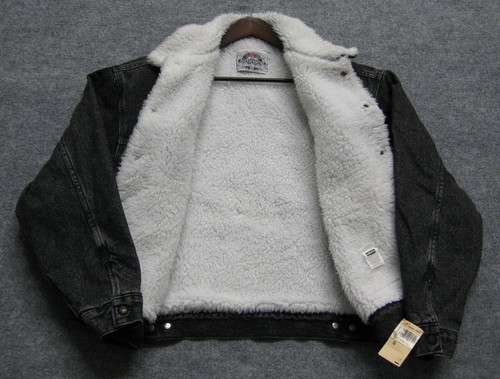 NEW ORIGINAL VINTAGE 1990's LEVI'S SHERPA TRUCKER DENIM JEAN JACKET MEN'S SMALL - Picture 2 of 8