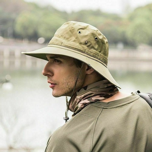 Outdoor Herren Damen breite Krempe Sonnenhut Bucket Safari Busch Busch Angeln Kappe - Bild 5 von 13