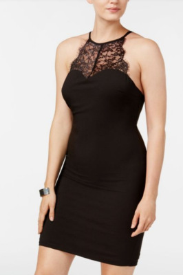 Jump Juniors' Lace-Back Bodycon Dress - Black 11/12 Jump Juniors' Lace-Back Bodycon Dress - Black 11/12