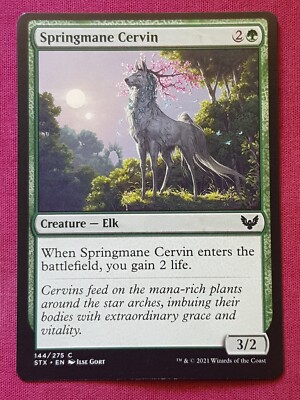 Magic The Gathering STRIXHAVEN SCHOOL OF MAGES SPRINGMANE CERVIN green card MTG