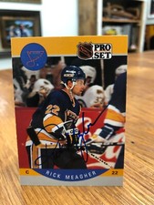 1990-91 PRO SET #267 RICK MEAGHER SIGNED AUTOGRAPHED CARD A