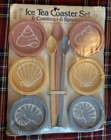 Set 6 sottobicchieri e cucchiai da tè ghiaccio Gessner Products vintage conchiglie da spiaggia