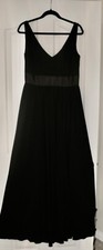 Vera Wang Gown; Size10 /black/polyester/ black satin waistband