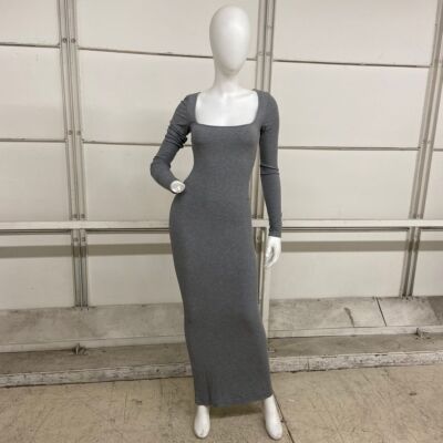 SKIMS Soft Lounge Long Sleeve Dress Women's Size M Heather