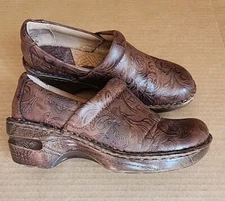 b.o.c Concept  Brown Embossed Slip On Clogs Brown Womens 7.5 Wide