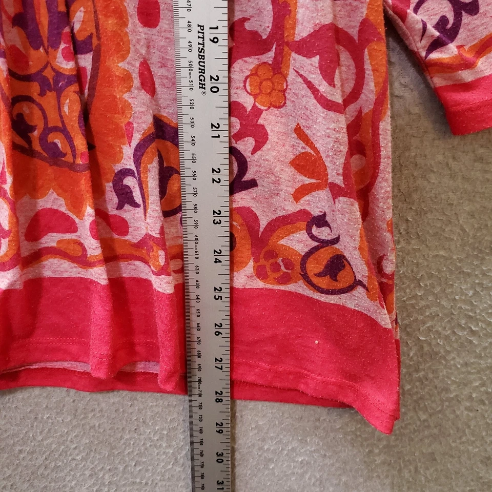 Blusa Avenue Mujer Top 18/20 Rosa Paisley Floral Mezcla Lino Tachonado Plisado Foto 4 de 4