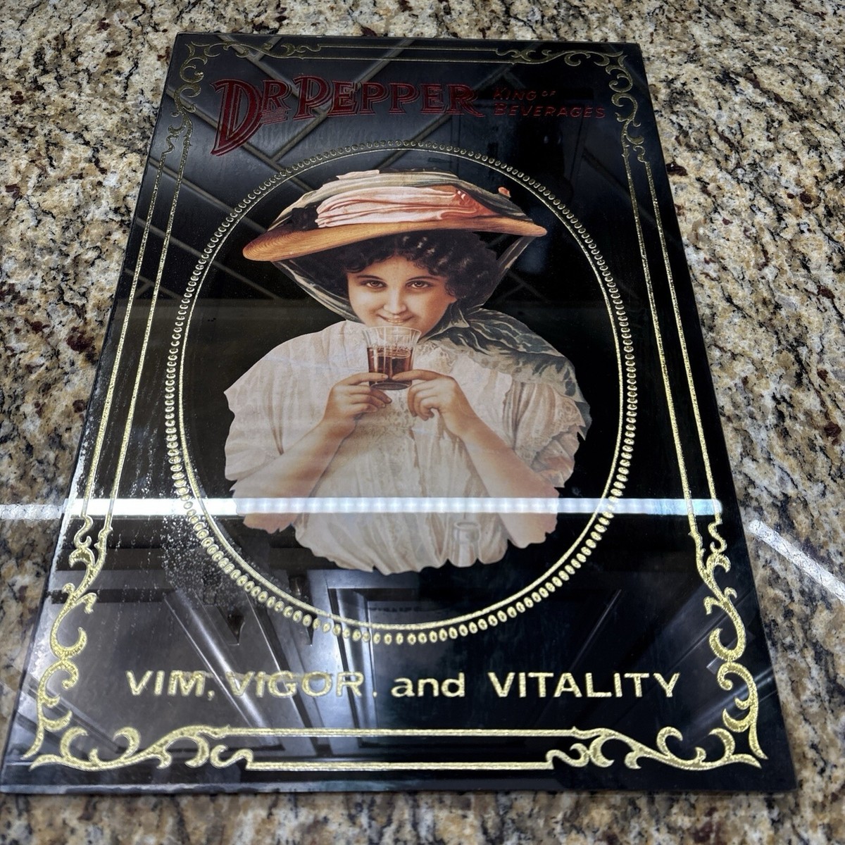 vintage antique Dr PEPPER ポスター6枚セット Vintage Dr Pepper King Of Beverages Mirror Sign Vim, Vigor and