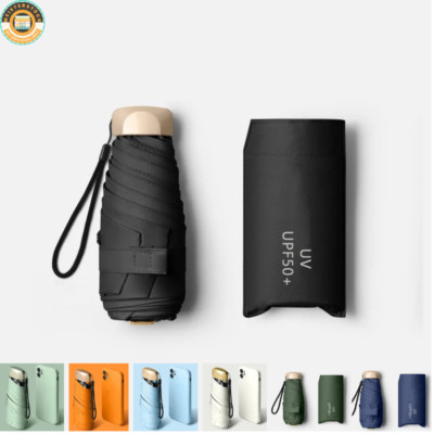 Regenschirm,klein leicht stabil Mini Taschenschirm Damen Herren UV-Schutz Kapsel