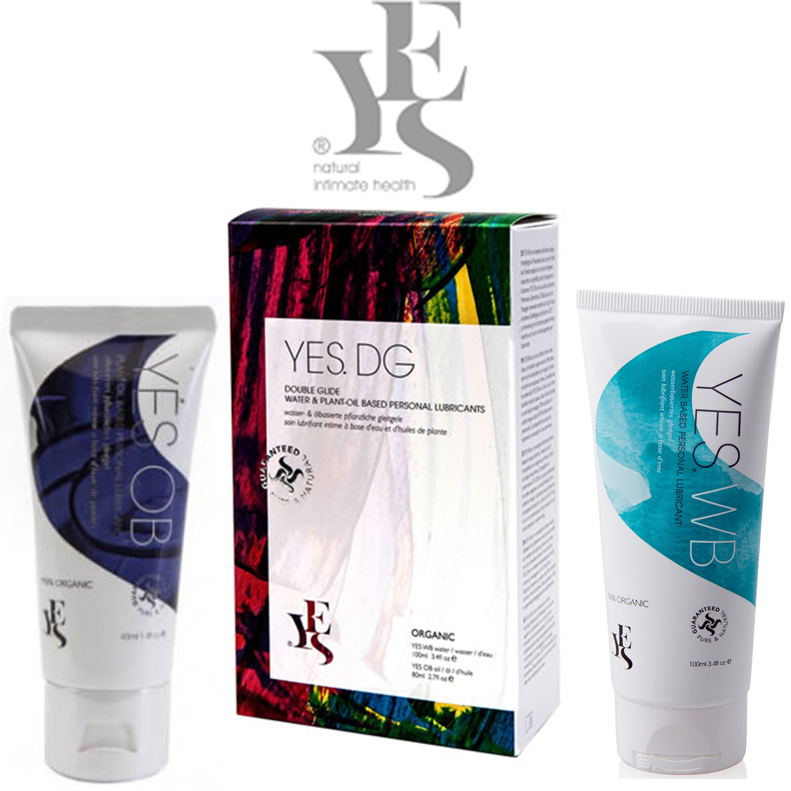 Yes DG Double Glide Organic Natural Lubricant Water Based WB + OB Lube