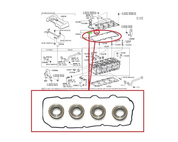 Motor Ventildeckel Dichtung & FüR Toyota Land Cruiser KDJ150/155 3.0TD 09+-image