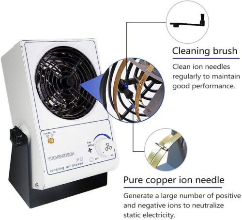 Ventilador soplador de aire ionizante eliminador estático ajustable ventilador ionizador antiestático - Imagen 2 de 12