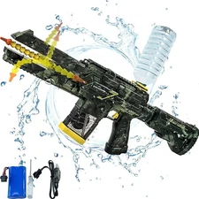 2024 Electric Water Gun 360° Turn Automatic Water Bottle Range 32ft & 330cc Camo
