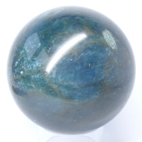TOP ~*~ PETROL dunkel blaugrüne APATIT STEIN KUGEL 52mm Sphere Sphäre K2404 - Bild 2 von 13