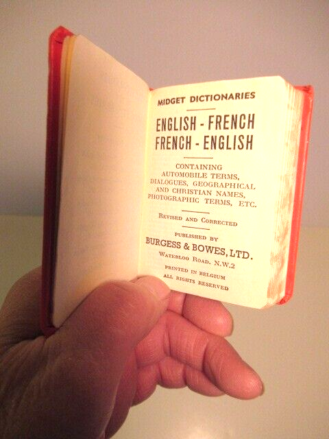 Burgess & Bowes Dictionaries Midget Series London-English-French