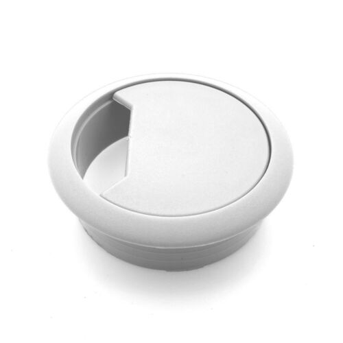 10pcs 3-1/8" White PC Computer Cord Cable Wire Organizer Hole Cover Desk Grommet - Picture 2 of 3