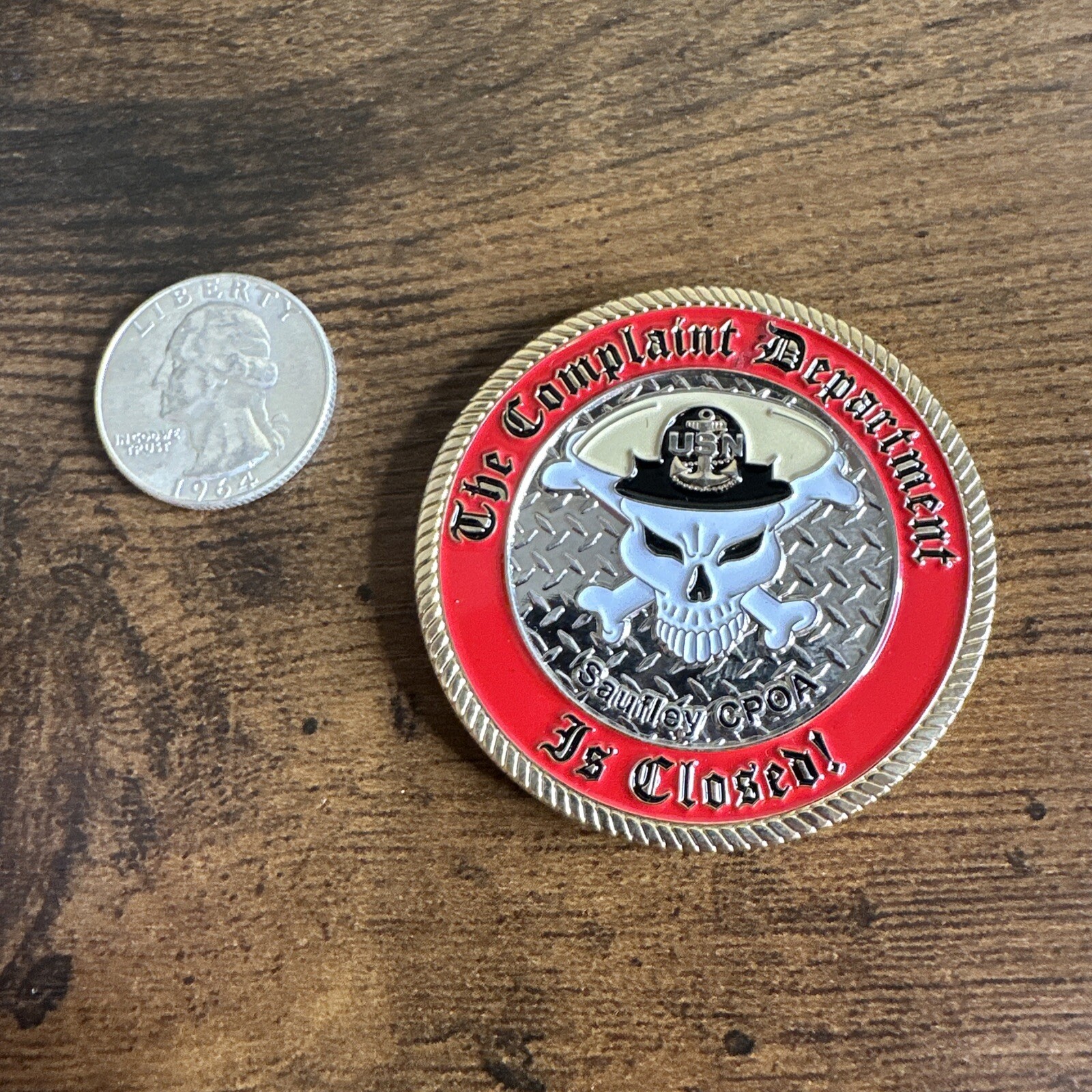 US Navy Challenge Coin Saufley CPOA Chiefs Mess Navy Advancement Center-image