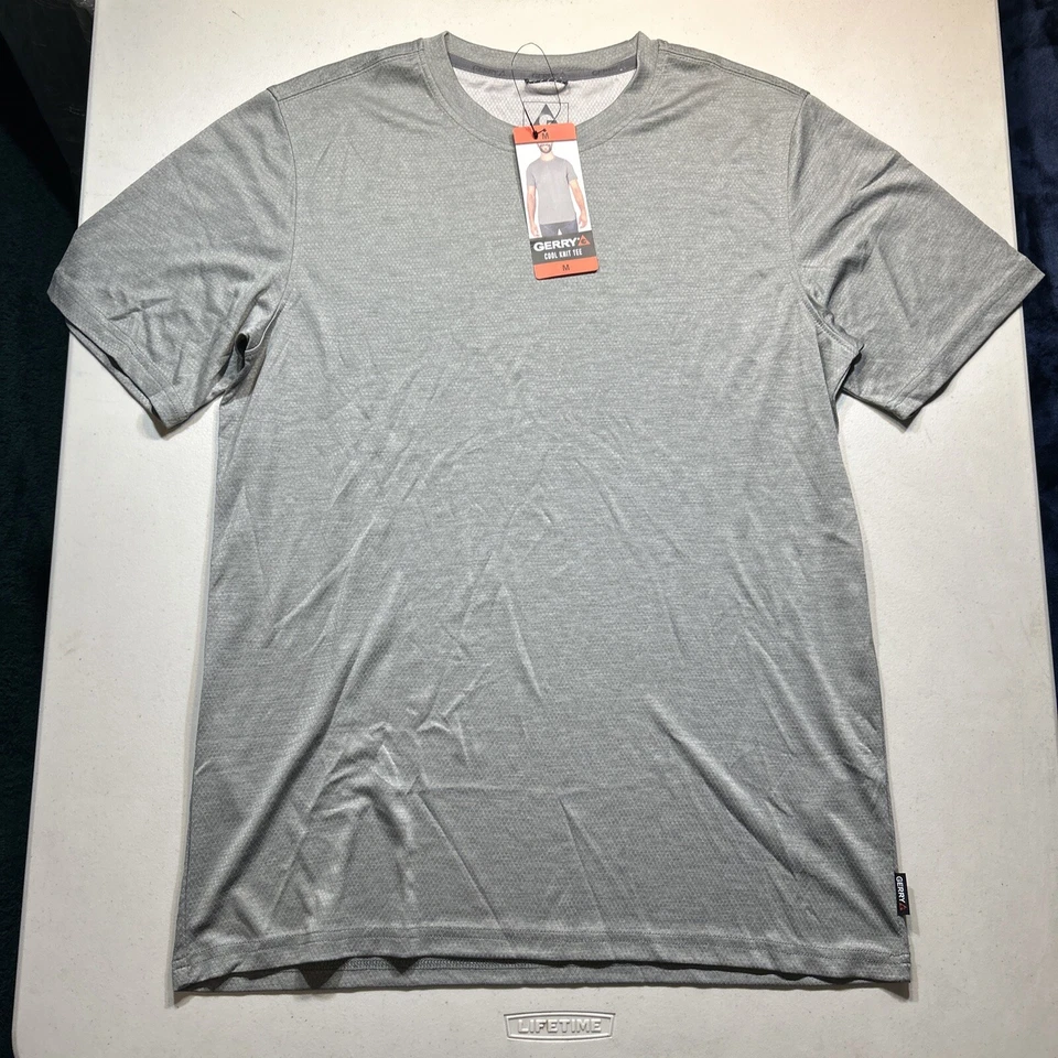 LOT OF 2 Gerry Men's Light Weight Cool Knit Tee Black & Gray | NWT Size M - Image 4 of 4