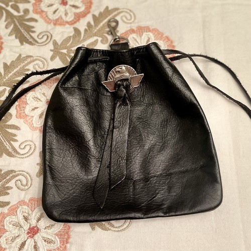 Vintage Handmade Genuine Leather Coin Change Pouch Purse Metal Eagle & Clip EUC - Picture 2 of 11