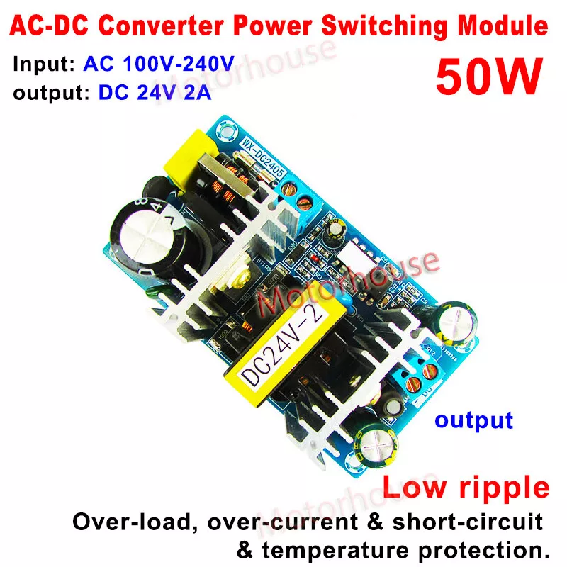 AC-DC 110V 220V 230V to 24V 2A Converter Board Isolated Power Supply Module  DIY