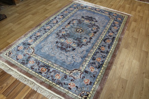 Una Alfombra de Seda Art Deco China Hecha a Mano 244 x 153 cm - Imagen 11 de 12