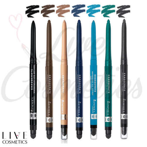 Rimmel Exaggerate Waterproof Eyeliner Eye Definer Pencil **CHOOSE YOUR SHADE** - Afbeelding 1 van 13