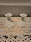 Candle Holders Westmoreland Milk Glass Old Quilt Pair Vintage Taper Candlesticks