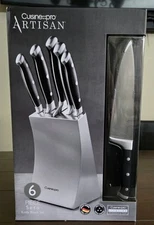 Cuisine::proARTISIAN 6-Piece Stainless Steel Knife Set with Seto Knife Block 