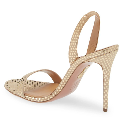 Aquazzura So Nude 105 Womens Suede Slingback Heels Sandals Size 39, US 9 - Italy - Picture 2 of 5
